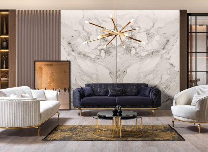 Sofagarnitur 3+3+1 Sitzer Garnitur Sofa Sessel Luxus Sofas Stoff neu